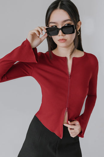 Aeris Dual-Zipper Top (Red)