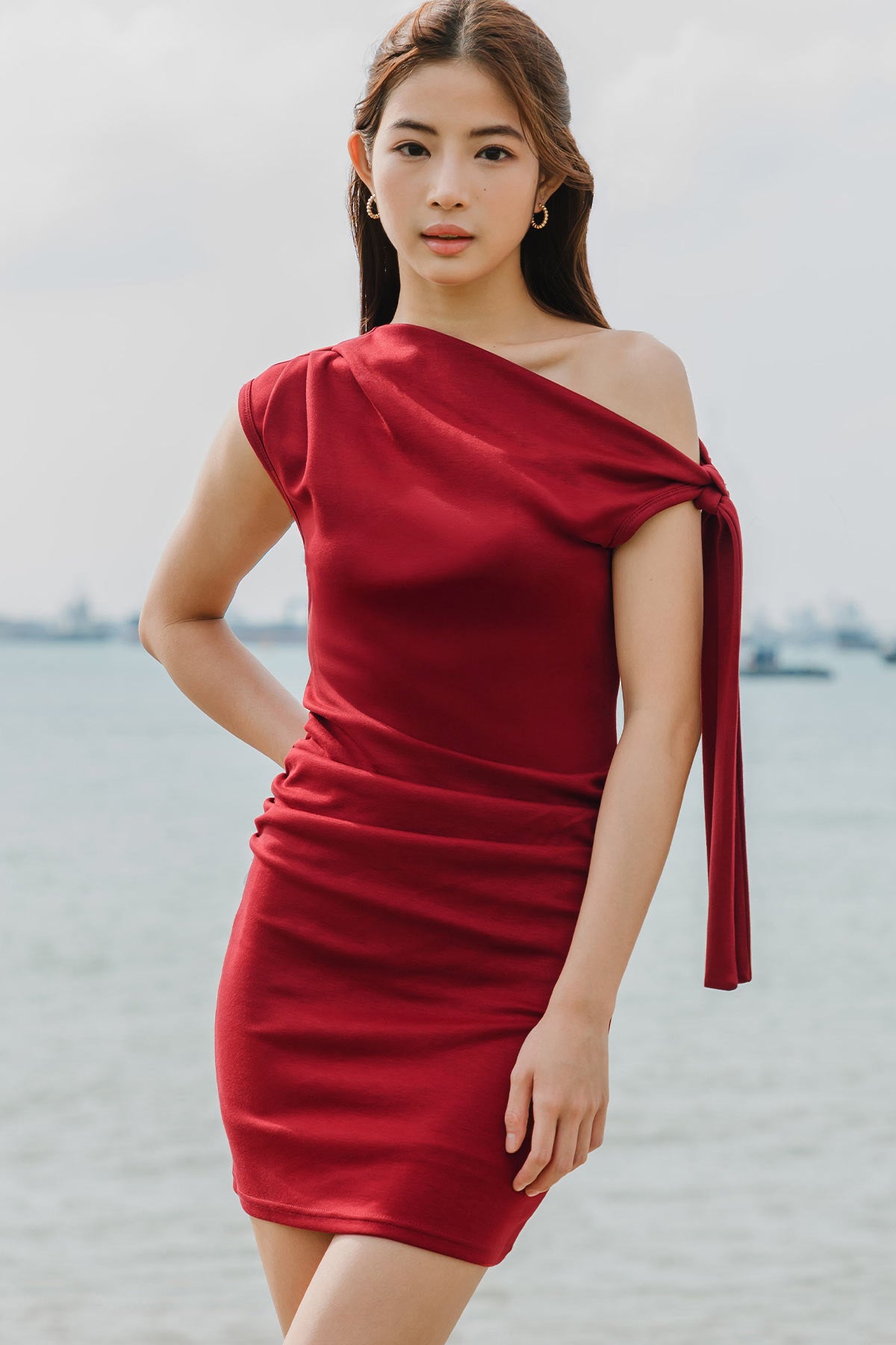 Helena Tie Dress (Cherry Red)