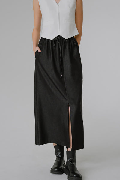 Dakota Drawstring Skirt (Black)