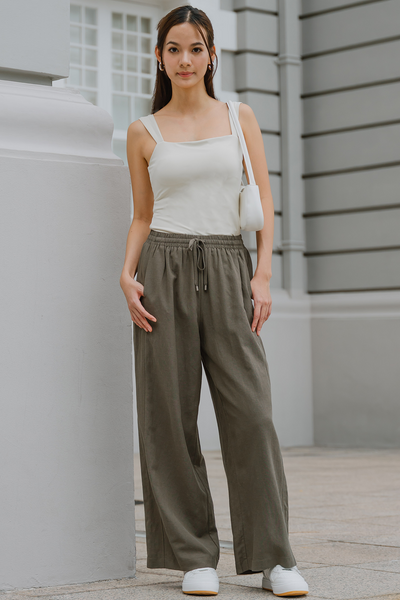 Cozy In Style Linen Pants (Olive)