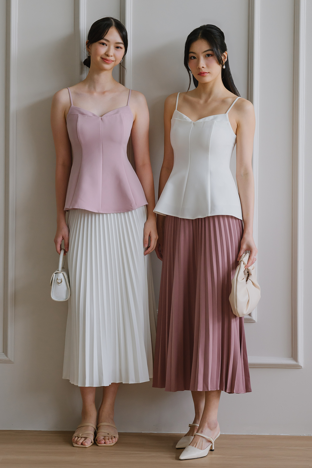 Backorder* Horizon Pleat Skirt (Blush Pink)