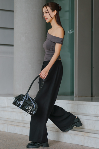 Brooklyn Off-Shoulder Top (Slate Grey)