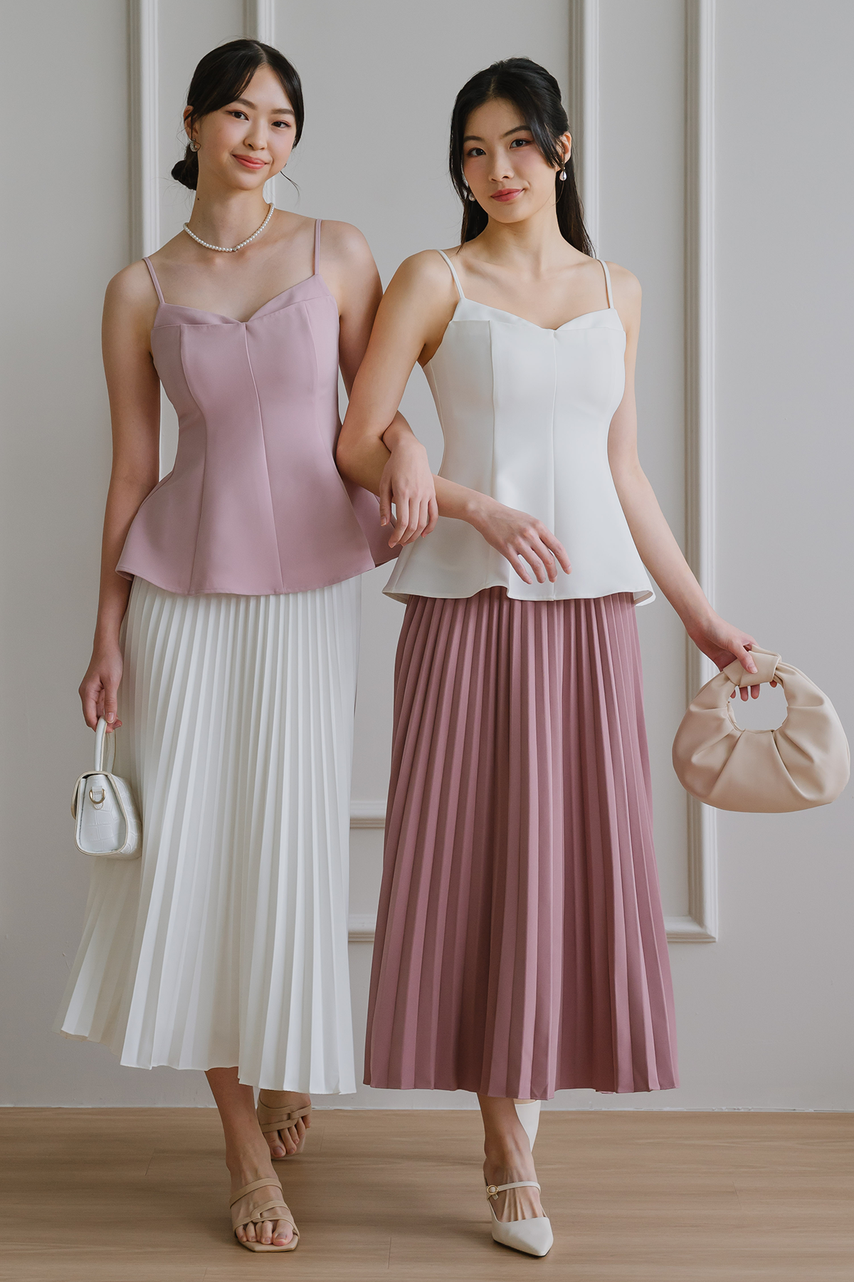 Backorder* Horizon Pleat Skirt (Blush Pink)