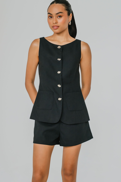 Beverly Hills Boatneck Vest (Black)