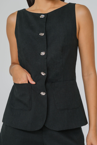 Beverly Hills Boatneck Vest (Black)