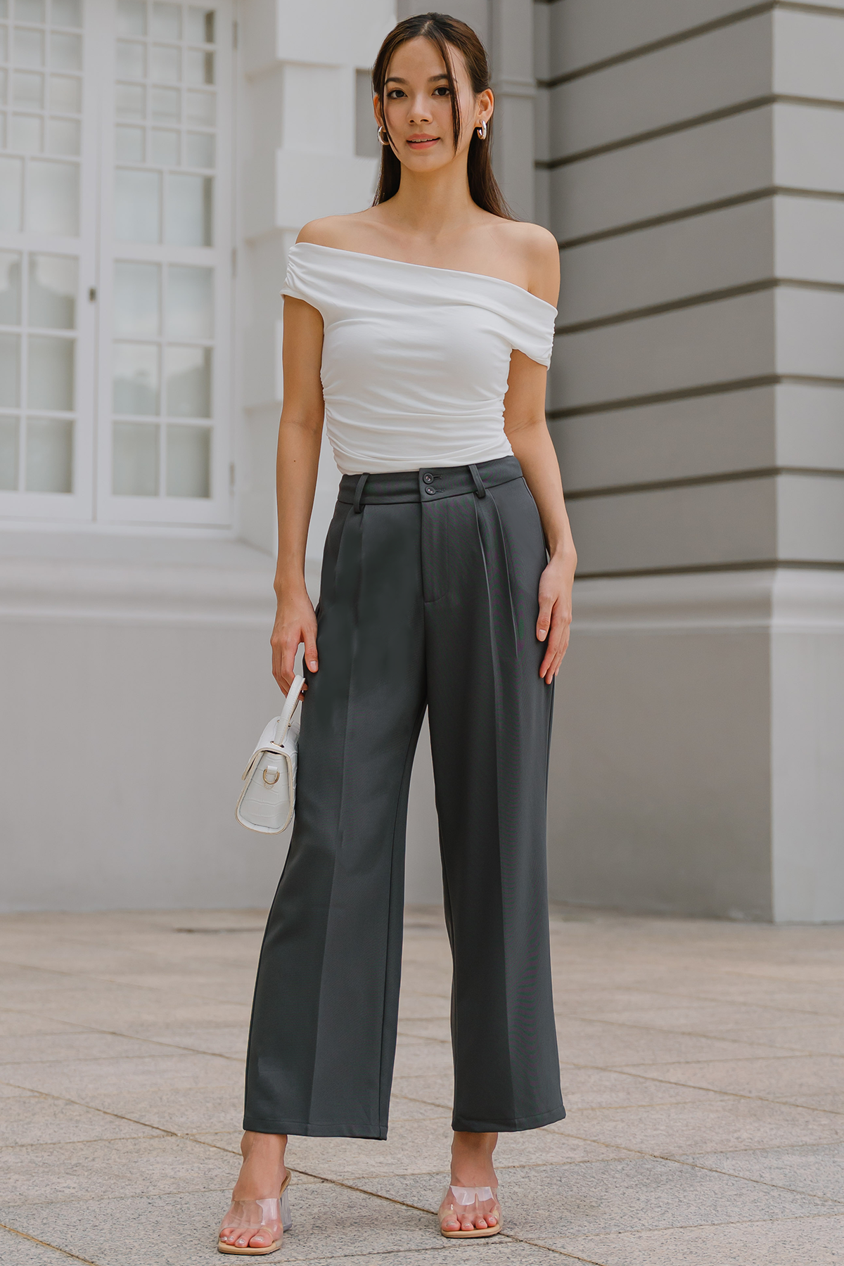 Luxe Line Tailored Pants (Grey)