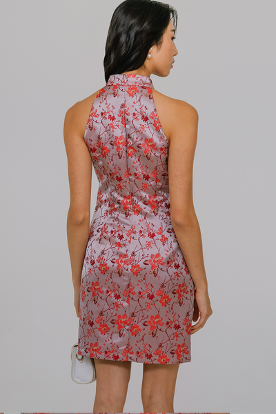 Flourished Jacquard Qipao (Crimson)