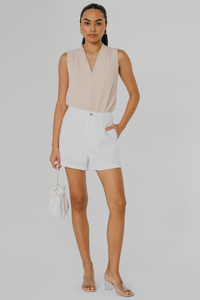 Beverly Hills Tailored Shorts (White)