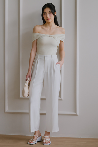 Luxe Line Tailored Pants (White)