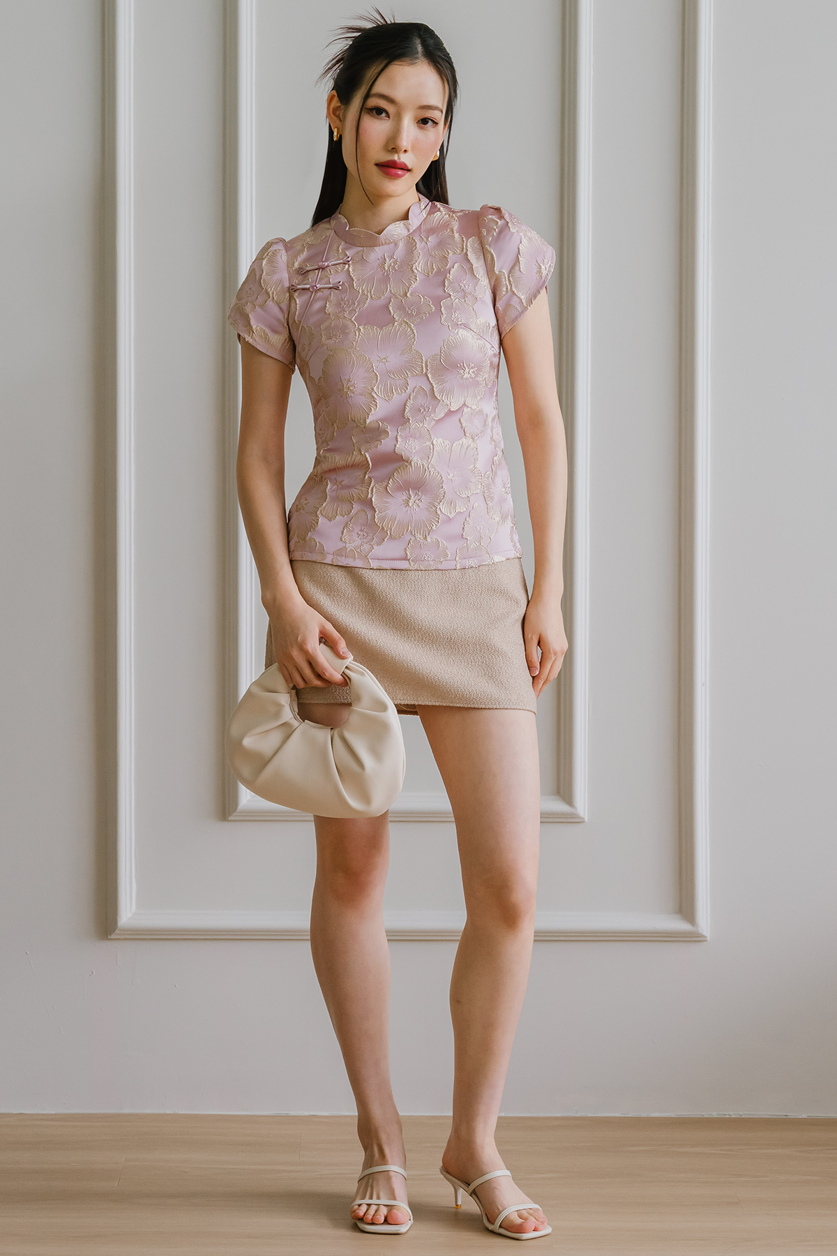 Brocade Peony Top (Pink)