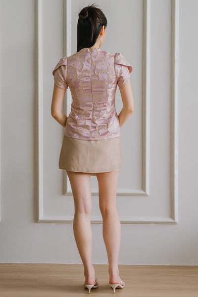 Brocade Peony Top (Pink)