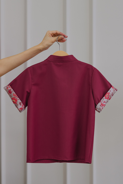 Mini Flourished Jacquard Shirt (Crimson)