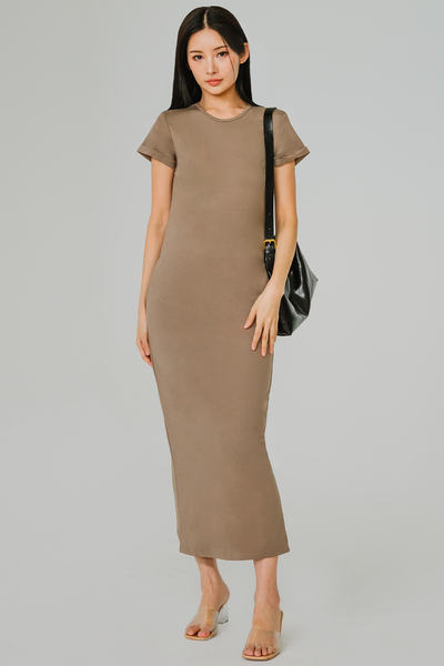 Easy Breezy Cotton Dress (Brown)