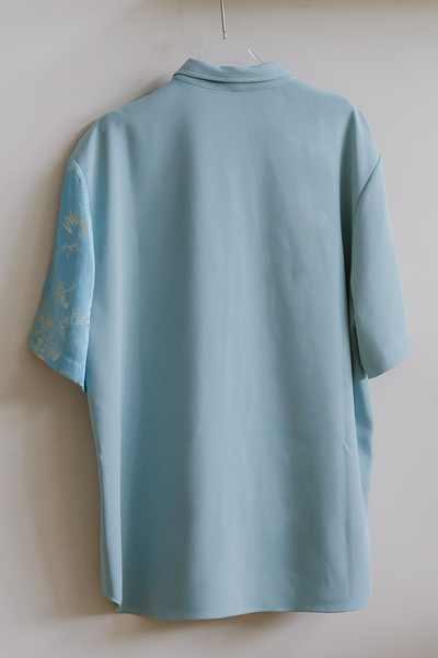 Foliage Asymmetrical Shirt (Blue)