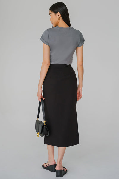 Vivienne Tailored Midi Skirt (Black)