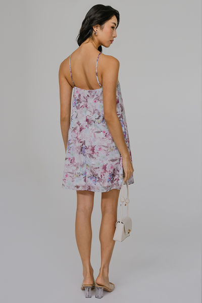 Lucienne Floral Halter Dress (Pink)