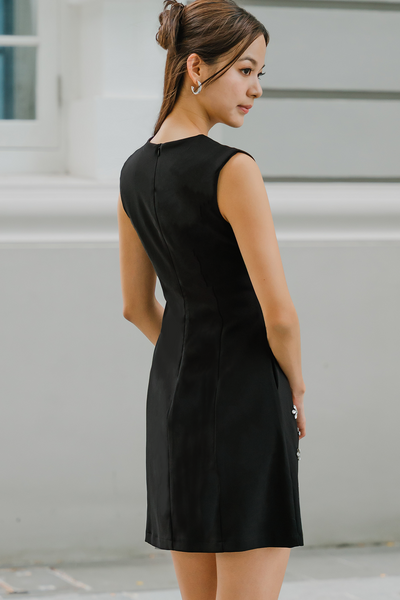 Moment In Time Embellished Dress (Black)