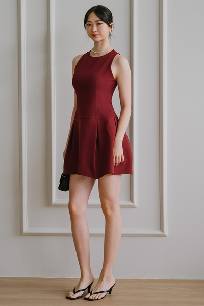 Nova Padded Dress (Burgundy)