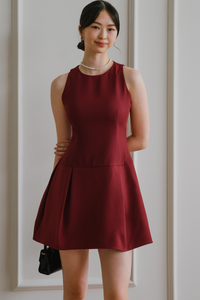 Nova Padded Dress (Burgundy)