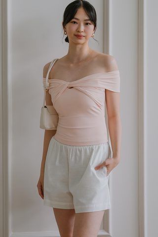 Soleil Padded Off-Shoulder Top (Blush)