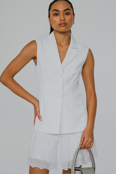 Harper Tailored Vest (White)