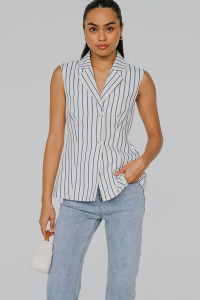 Harper Tailored Vest (Stripe)