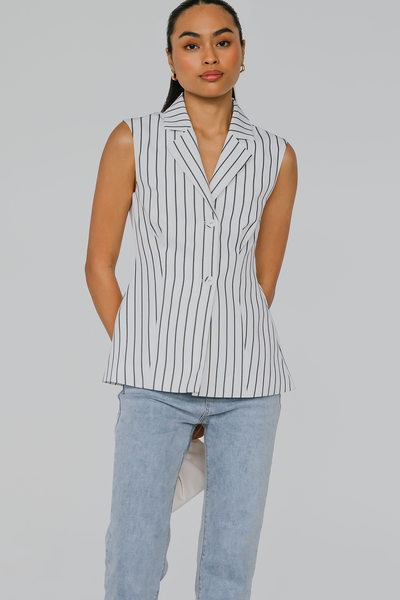 Harper Tailored Vest (Stripe)