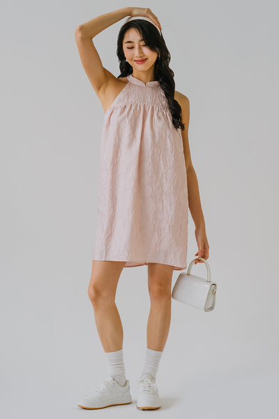 Restock* Blossom Halter Romper Dress (Pale Pink)