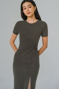 Round The Clock Midi Dress (Dark Grey)