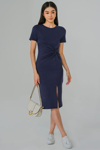 Round The Clock Midi Dress (Navy)