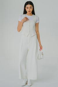 Vivienne Square Neck Top (White)