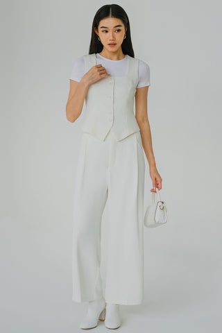 Vivienne Square Neck Top (White)