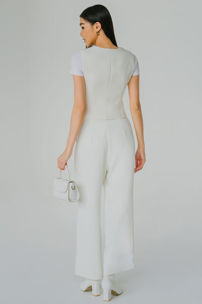 Vivienne Square Neck Top (White)