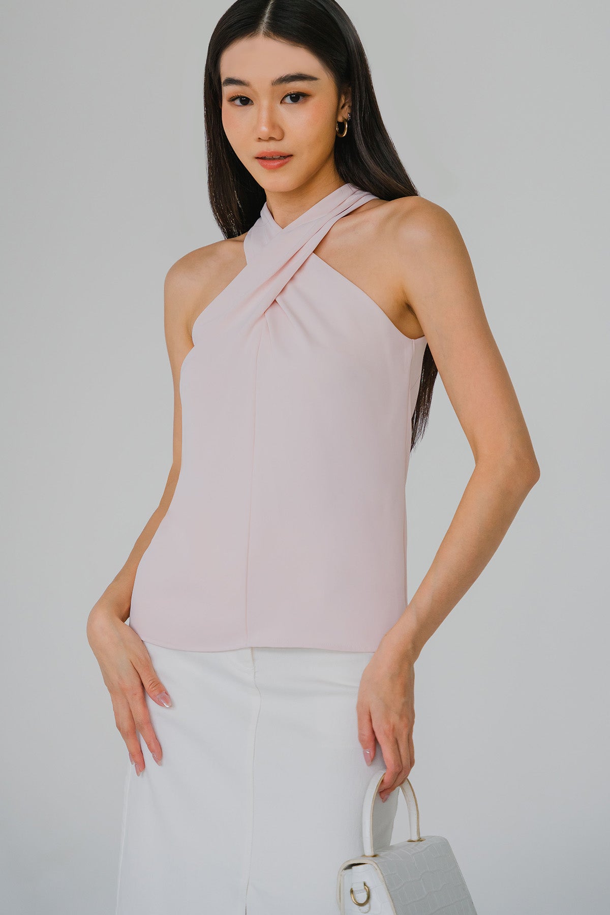 Backorder* Ophelia Twist Halter Top (Pink)