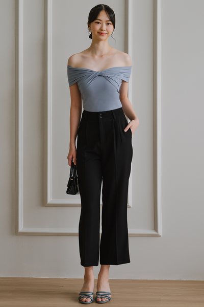 Soleil Padded Off-Shoulder Top (Powder Blue)