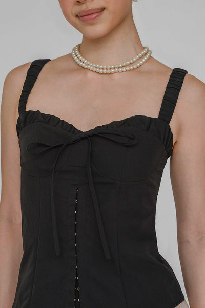 Serendipity Padded Bustier Top (Black)