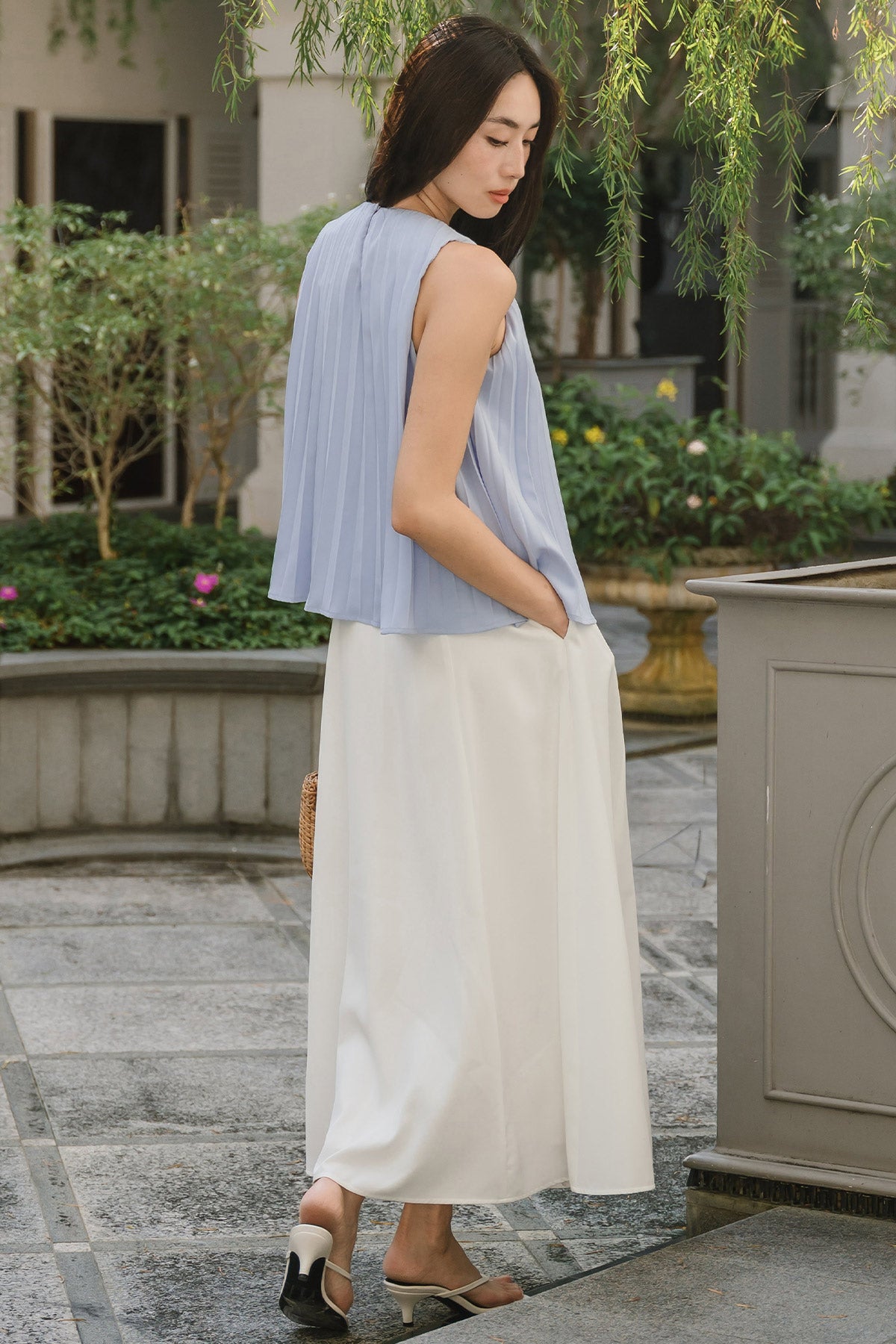 Leighton Pleat Top (Sky)