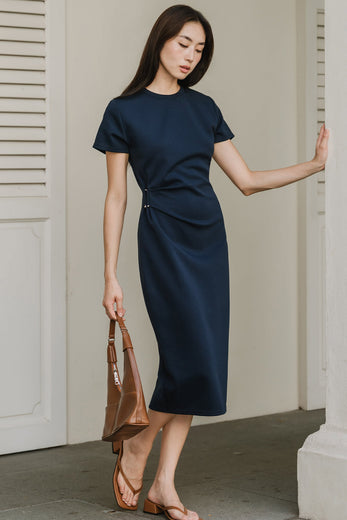 Eleanor Cotton Dress (Navy)