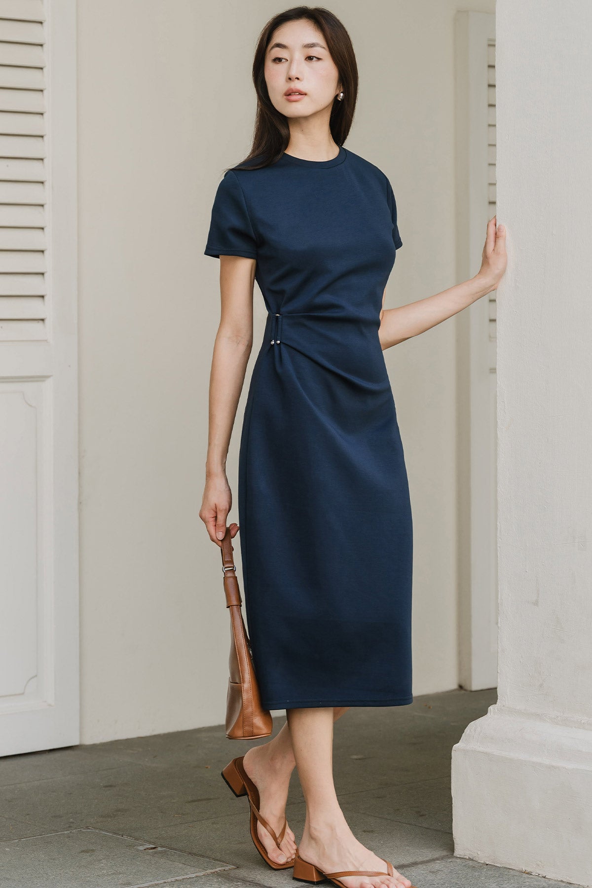 Eleanor Cotton Dress (Navy)