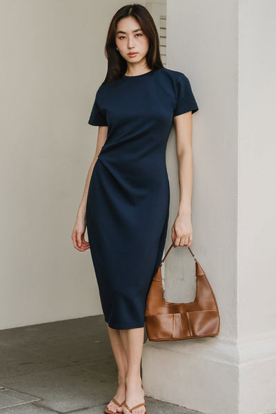 Eleanor Cotton Dress (Navy)