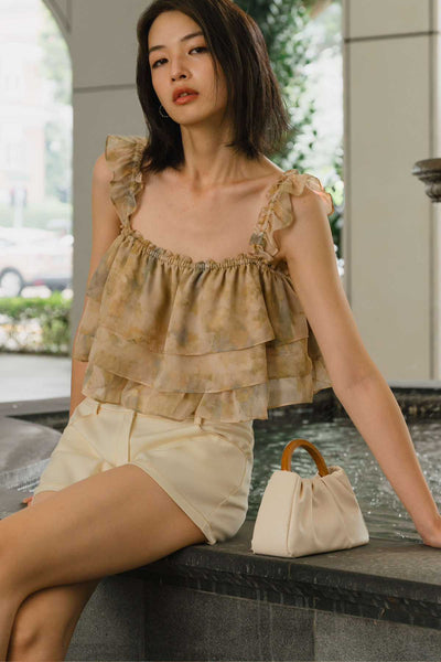 Floretta Ruffle Top  (Custard)