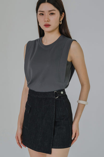 Taylor Denim Skort (Black)