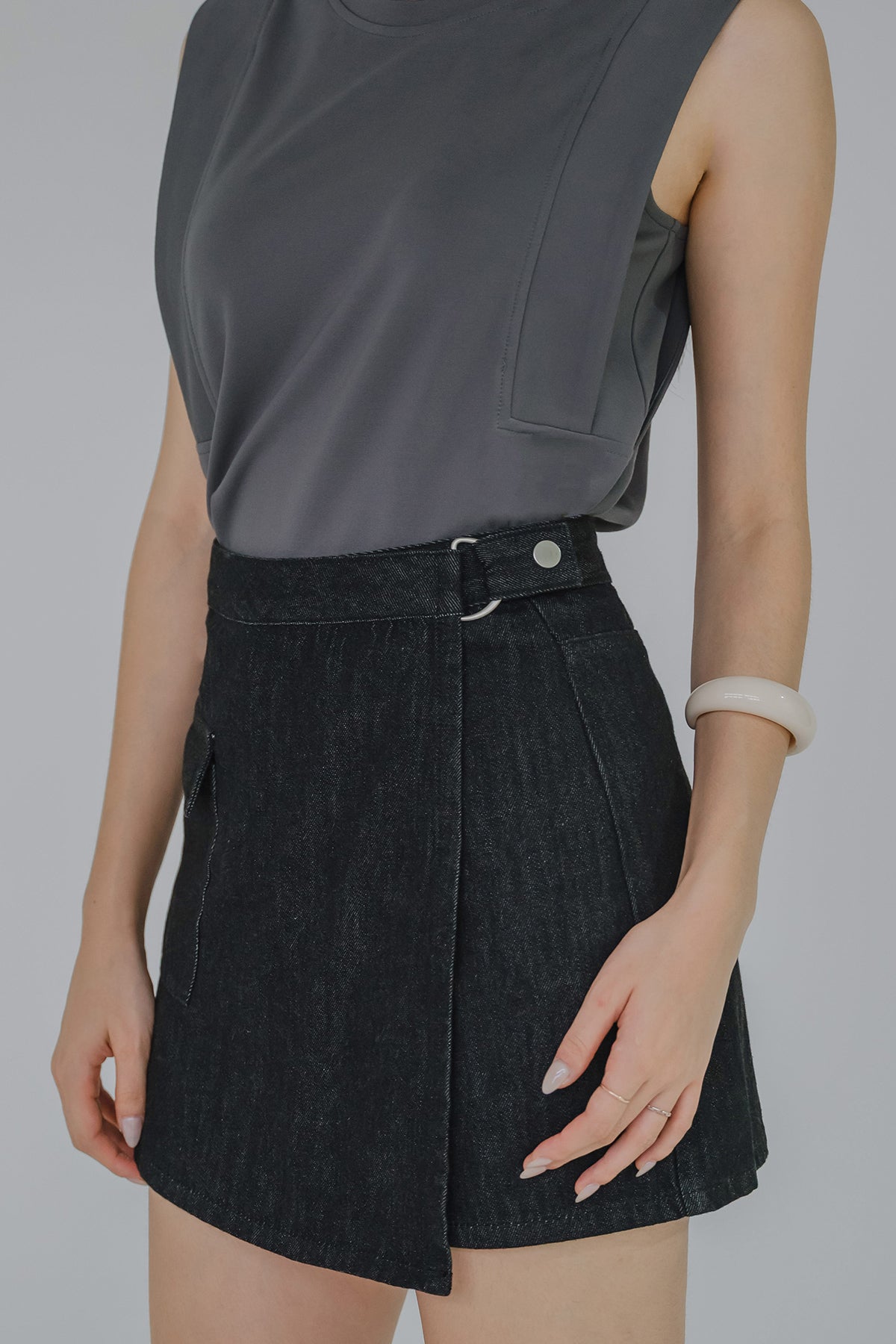 Taylor Denim Skort (Black)