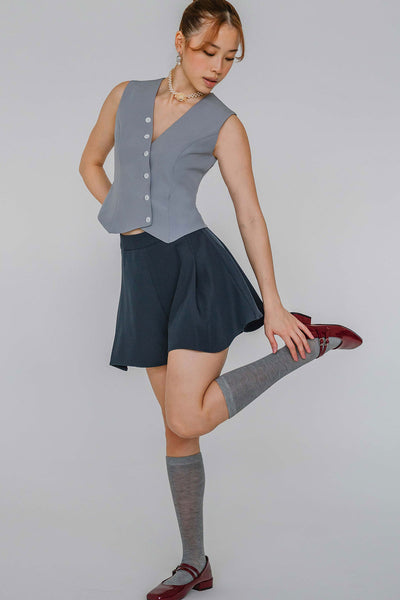 Frankie Flare Shorts (Gunmetal)