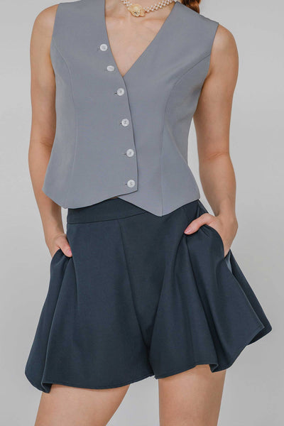 Frankie Flare Shorts (Gunmetal)