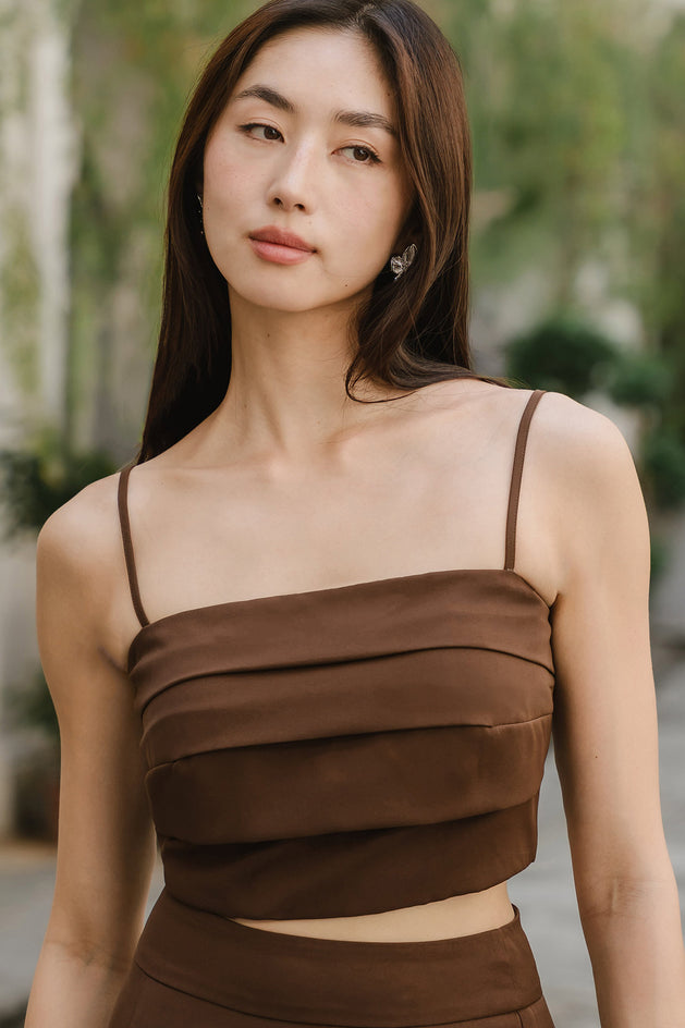 To The Shoreline Padded Top (Brown)