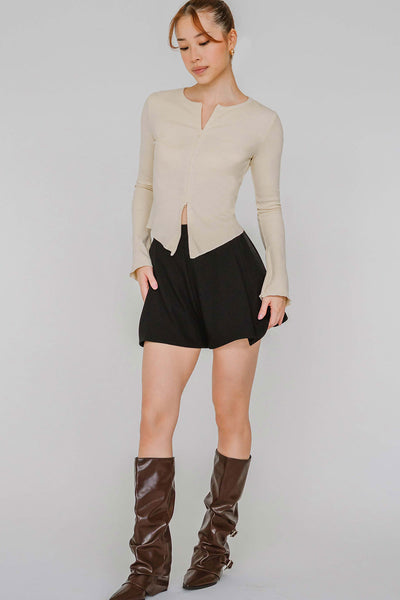 Aeris Dual-Zipper Top (Ivory)