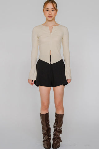 Aeris Dual-Zipper Top (Ivory)