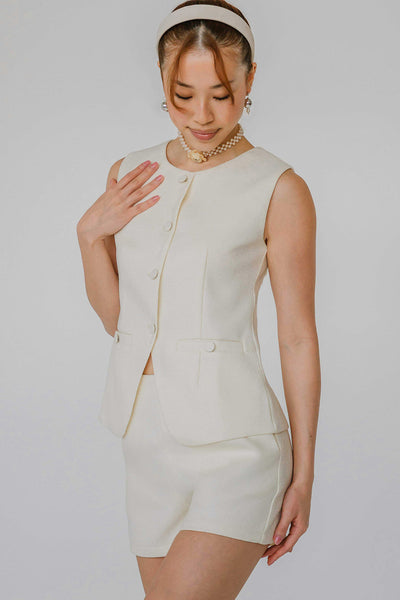 Polly Tweed Shorts (Cream)