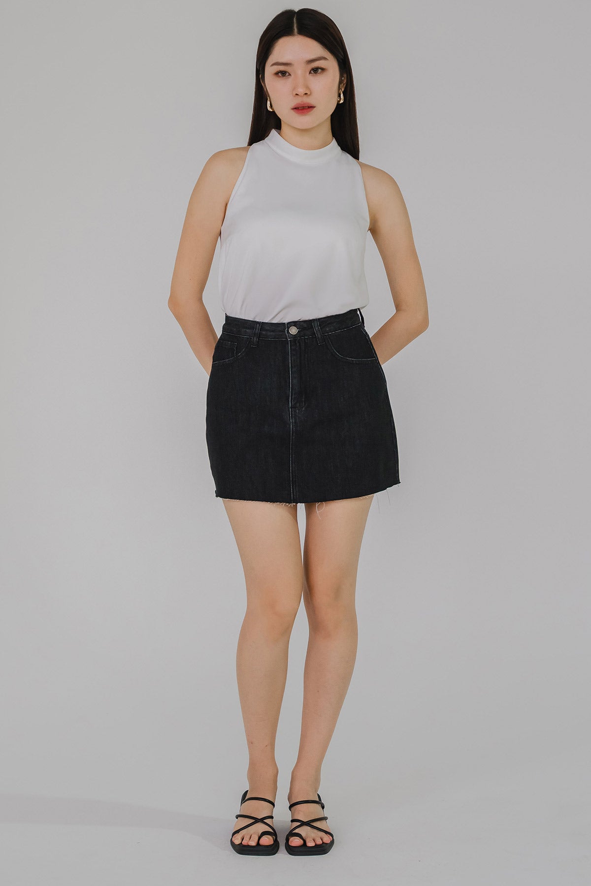 Cove Denim Skort (Black)